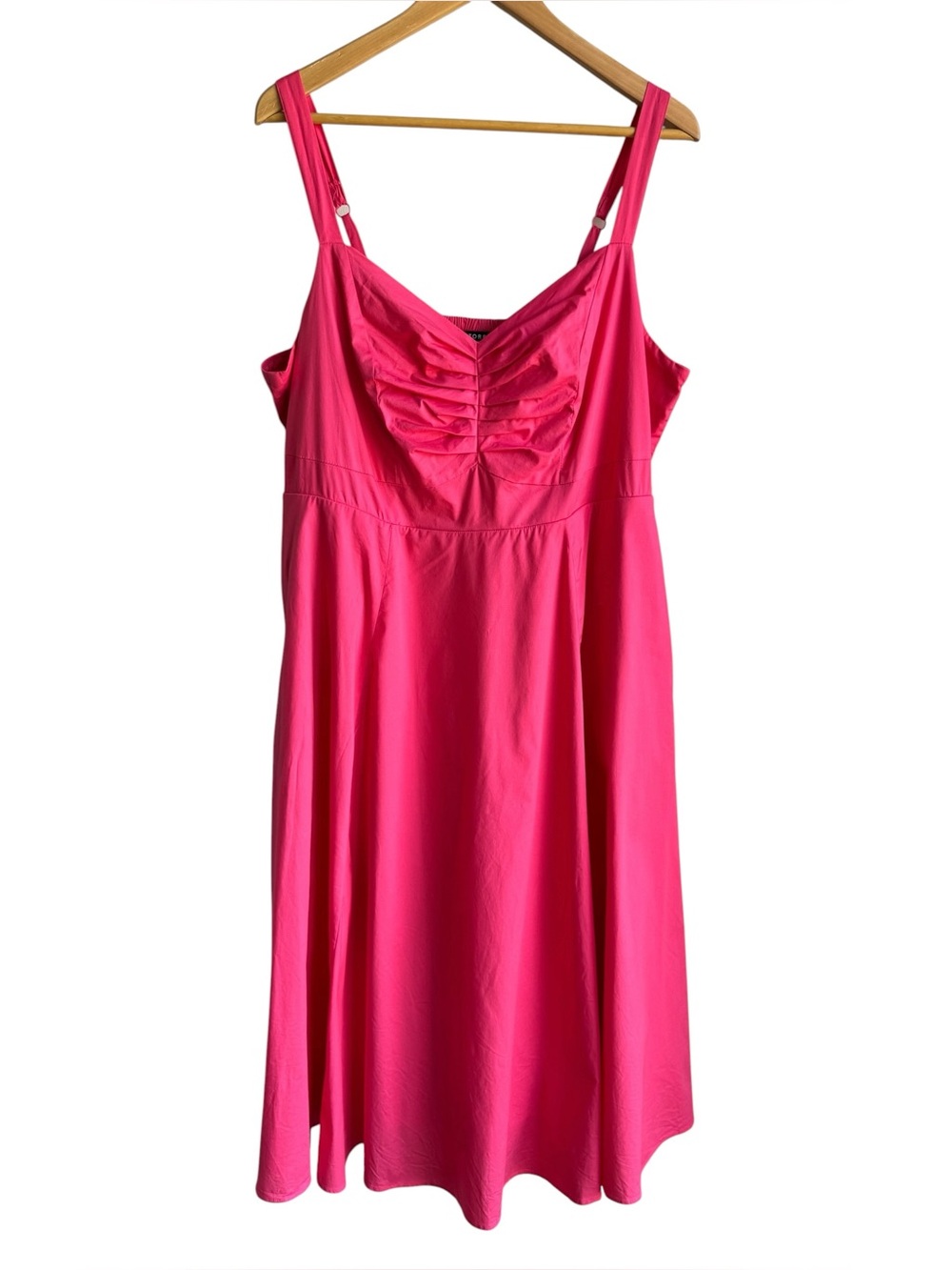 Torrid Bright Pink A-Line Sundress Sz 2 Sleeveless Midi Dress Summer Classic